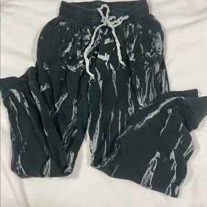 Black and White Tie Dye Sweatpants